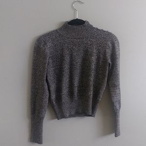 Grey sweater with black button details